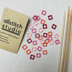 Allstitch Small Flower Stitch Markers Warm Tone Colour Palette Small